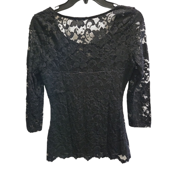 Boston Proper Black Lace Blouse - Picture 3 of 5